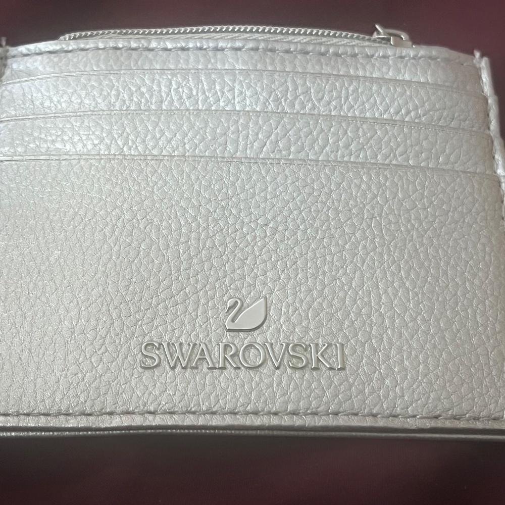 SILVER  SWAROVSKI COIN PURSE AND CREDIT CARD/BUSINESS CARD HOLDER / BRAND NEW - Picture 2 of 10